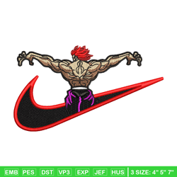 hanma yujiro nike embroidery design, baki embroidery, nike design, embroidery shirt, embroidery file, digital download