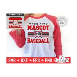 baseball svg - baseball template 0038- svg - eps - dxf - png - silhouette -  cricut cut file - baseball team - digital f
