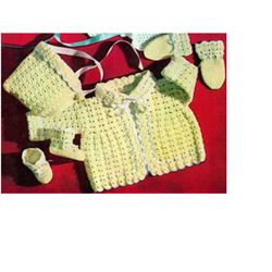 crochet pattern shell layette set (digital download)