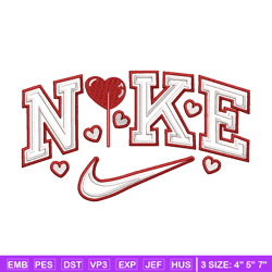 nike heart cute embroidery design, nike heart embroidery, nike design, embroidery shirt, logo shirt, instant download.