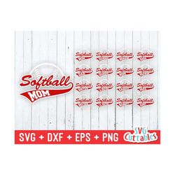 softball svg - softball mom - softball svg - dxf - eps -  softball dad - softball grandma - softball sister - silhouette