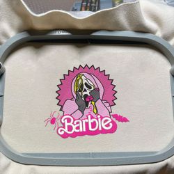barbi movie embroidery machine design, barbi halloween embroidery file, spooky barbi emrboidery file, digital download