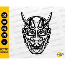 hannya svg | oni mask svg | demon svg | japanese t-shirt vinyl decal graphics | cutting file printable clipart vector di