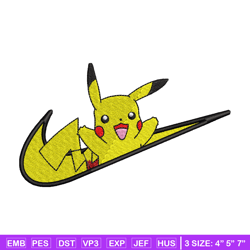 nike pikachu embroidery design, pokemon embroidery, nike design, anime design, anime shirt, digital download