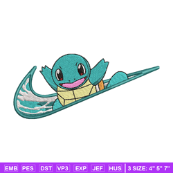 nike squirtle embroidery design, pokemon embroidery, nike design, anime design, anime shirt, digital download