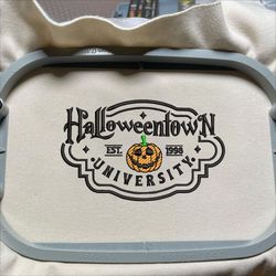 halloweentown university embroidery machine design, halloween spooky vibes embroidery design, scary pumpkin embroidery file