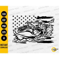 skeleton riding jet ski svg | usa flag svg | jetski t-shirt graphics sticker decal | cricut silhouette clipart vector di