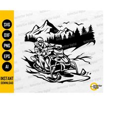 snowmobile scene svg | snow vehicle svg | winter decal sticker t-shirt vinyl | cricut cutting file silhouette clipart di