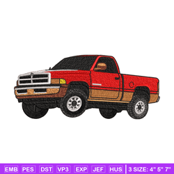 pickup truck red embroidery design, pickup truck embroidery, logo design, logo shirt, embroidery shirt, instant download