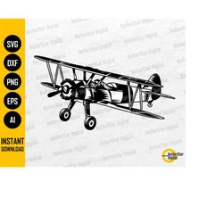 biplane svg | vintage plane svg | single prop airplane decal graphics | cricut cameo cut cutting files clipart vector di