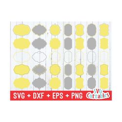 frames svg cut file - labels svg - vector frames - svg - dxf - eps - png - clipart frames -  silhouette - cricut file -
