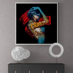 woman pop art wall art, erotic woman framed canvas, naked woman pop art, crash pop art, sexy woman boobs wall art, nude