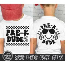 retro prek dude svg, pre-k svg, pre k teacher svg, pre k svg, back to school svg, prek crew svg, kids shirt, digital dow