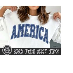 america svg png, varsity america svg, 4th of july svg, fourth of july svg, independence day svg, retro, digital download