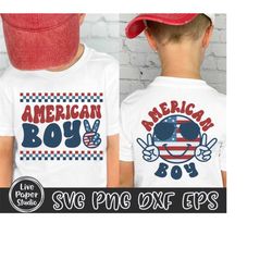 all american boy svg, 4th of july, sunglasses svg, patriotic boy shirt, american flag svg, retro america, digital downlo