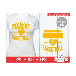 basketball svg - basketball template 004 - svg - eps - dxf - basketball team svg - silhouette - cricut cut file - svg fi