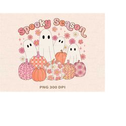 spooky season png, cute ghost, pumpkin, halloween png file for sublimation or print digital download