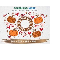 pumpkin spice life starbucks cup svg, pumpkin spice life svg, fall/autumn svg, diy venti for cricut 24oz venti cold cup,