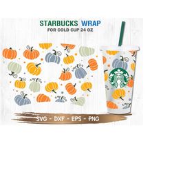 pumpkin starbucks cup svg, pumpkin svg, fall/autumn pumpkin svg, diy venti for cricut 24oz venti cold cup, instant downl