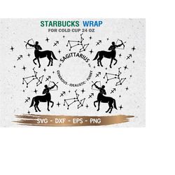 sagittarius starbucks cup svg, astrology svg, sagittarius svg, diy venti for cricut 24oz venti cold cup, instant downloa