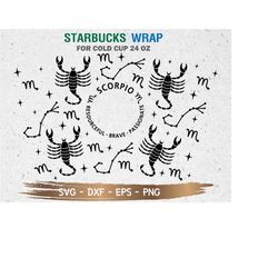 scorpio starbucks cup svg, astrology svg, scorpio svg, diy venti for cricut 24oz venti cold cup, instant download