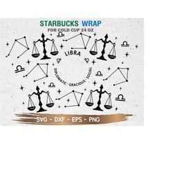 libra starbucks cup svg, astrology svg, libra svg, diy venti for cricut 24oz venti cold cup, instant download