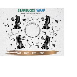 virgo starbucks cup svg, astrology svg, virgo svg, diy venti for cricut 24oz venti cold cup, instant download