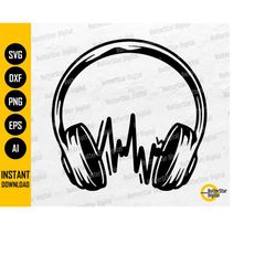 Head Phones SVG | Earphones SVG | Music T-Shirt Decals Wall Art Sticker | Cricut Cut Files Silhouette Clipart Vector Dig