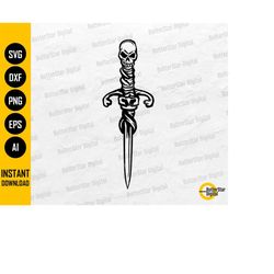 skull dagger svg | knife svg | gothic decal t-shirt tattoo vinyl graphics | cricut cut file printable clipart vector dig