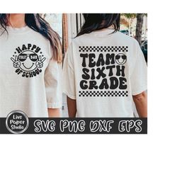 retro team sixth grade svg, 6th grade squad svg, first day of school svg, back to school, teacher shirt, digital downloa