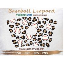 baseball leopard starbucks cup svg, baseball svg, diy venti for cricut 24oz venti cold cup, instant download