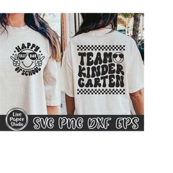 retro team kindergarten svg, kindergarten squad svg, first day of school, back to school, teacher shirt, digital downloa