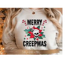 merry creepmas svg, christmas svg, design for svg files for cricut, silhouette, png sublimation, digital download