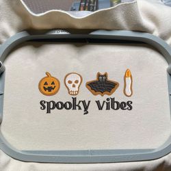 halloween spooky cookie embroidery design, halloween sugar cookie embroidery file, spooky boo embroidery machine design