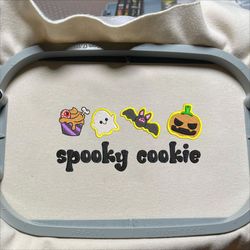 stay spooky halloween embroidery design, sugar cookie embroidery machine design,  spooky cookie embroidery design