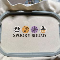 cute spooky round sign embroidery machine design, cute ghost face embroidery design, halloween spooky spider embroidery file