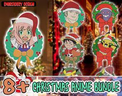 Christmas Embroidery Designs, Christmas Anime Embroidery Bundles, Inspired Anime Embroidery, Christmas Anime