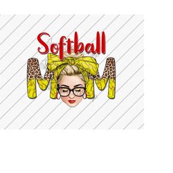softball mom bun png, blonde hair messy bun png, sports mom png, sublimation designs downloads, dtg files, softball png