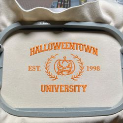 halloweentown university embroidery machine design, scary pumpkin face embroidery design, spooky halloween embroidery file