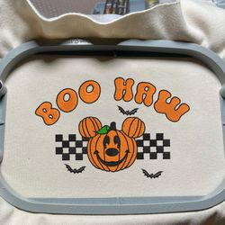 boo haw pumpkin embroidery design, halloween embroidery design, pumpkin face embroidery machine design, pumpkin halloween file