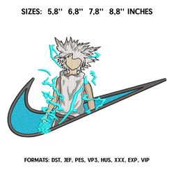 killua embroidery design file, hunter x hunter anime embroidery design, machine  design pes dst, anime pes brother