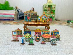 tutorial.circus set of miniature figures. dollhouse miniature. accessories for the doll. 1:12.