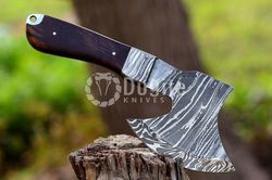 dk- mini axe, custom gift hand forged damascus steel viking axe with wood handle wedding gift, axes best birthday gift