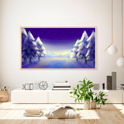 samsung frame tv art abstract winter sunset tv wall art abstract modern paint wall art digital art