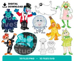 bundle layered svg, muppets haunted mansion svg, halloween svg, muppets svg, digital download, clipart, png, svg, cricut