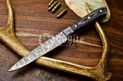 dk- hunting fish fillet knife custom made damascus steel knives, premium handle, best class quality knife