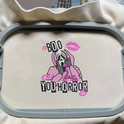 boo you horror embroidery design, horror movie character embroidery design, scareface design for shirt, hallloween embroidery design, halloween trending design, instant downlload