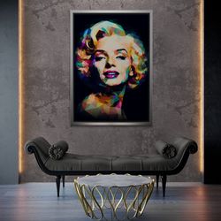 marilyn monroe framed canvas, marilyn monroe wall art, fashion canvas, pop art canvas, monroe pop art, beautiful woman b