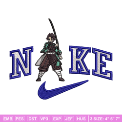 nike tanjiro embroidery design, nike embroidery, anime design, embroidery shirt, embroidery file, digital download