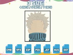 hero embroidery, anime embroidery, anime embroidery files, sorcerer embroidery, embroidery designs, embroidery patterns, format exp, dst, jef,